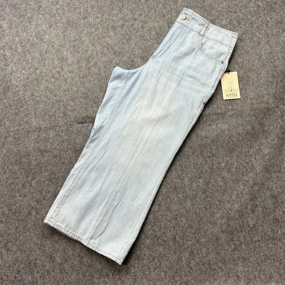 NYDJ Brigitte Wide Leg Capri Jeans Women's Size 10 Oceanfront Wash Lift Tuck NWT